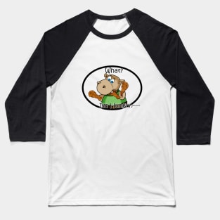 "What?  I'm Hungry."  Hippo and Chicken Drumstick Baseball T-Shirt